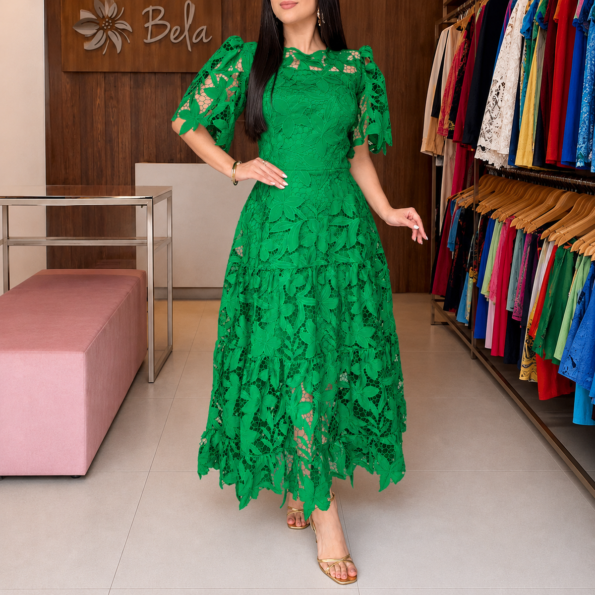 Vestido Feminino de Renda Anaju