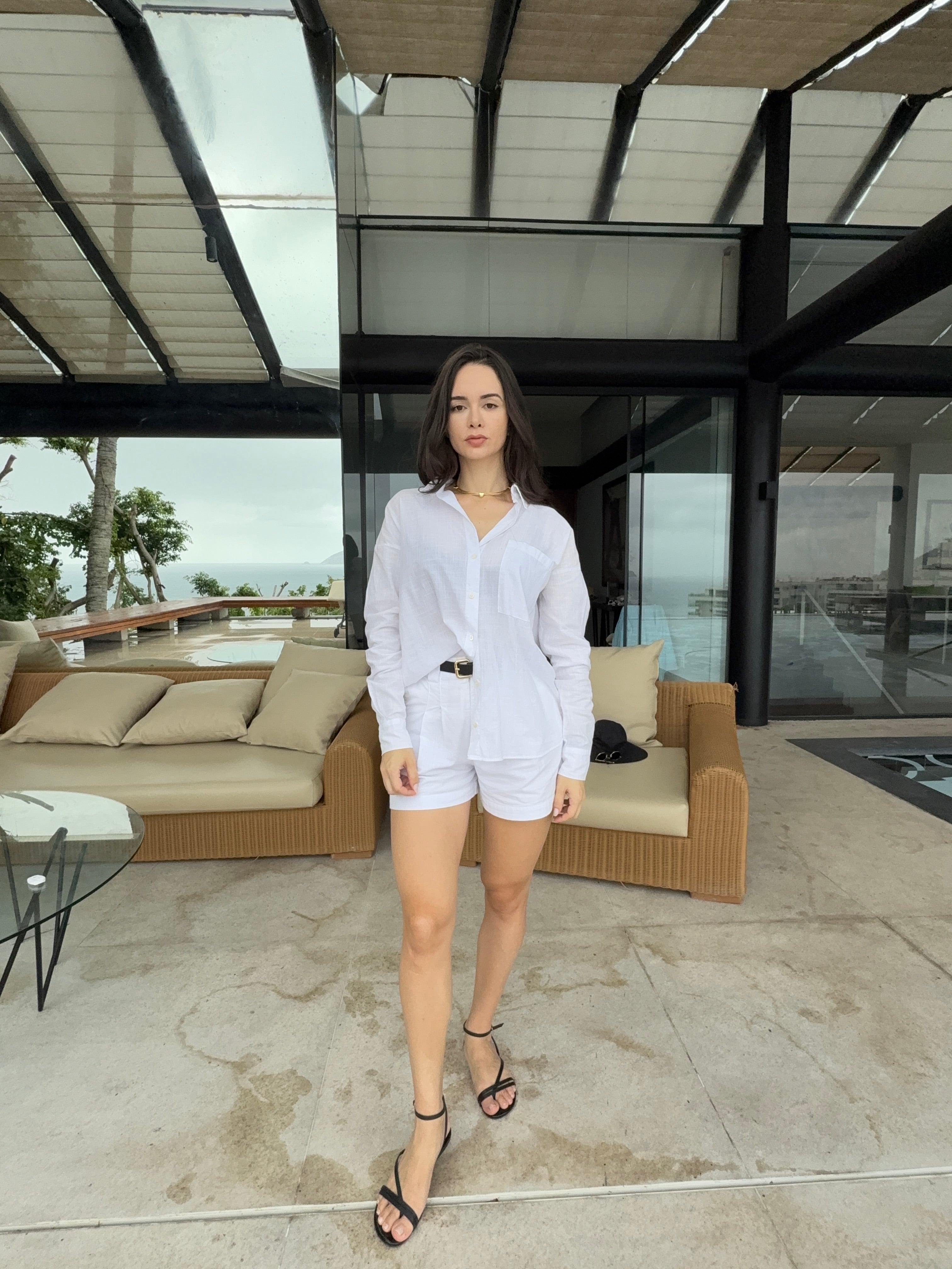 Conjunto Aurora Camisa Oversized Linho — Bella Malu