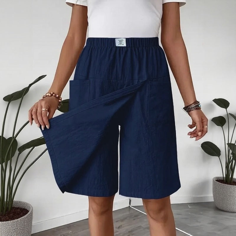 Shorts Saia Celenne™ em Linho de Algodão com Conforto Premium