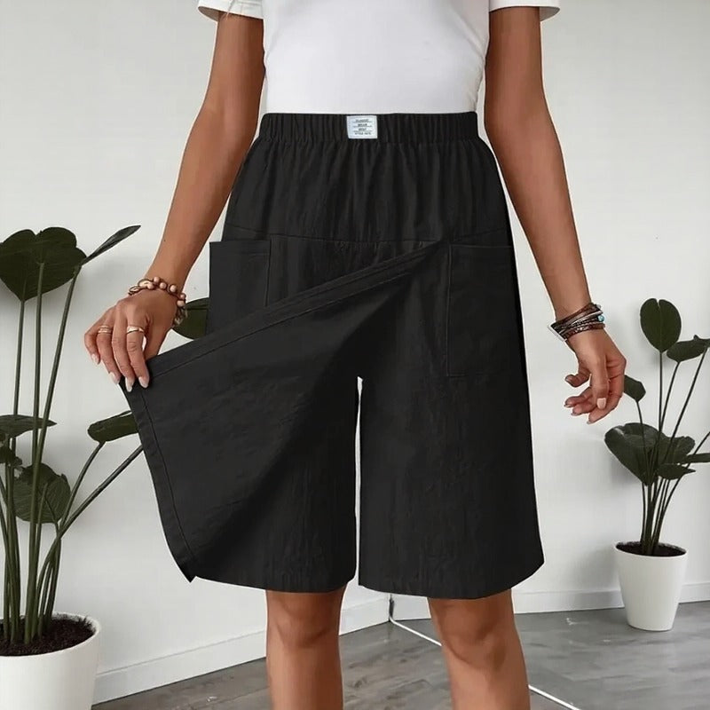 Shorts Saia Celenne™ em Linho de Algodão com Conforto Premium